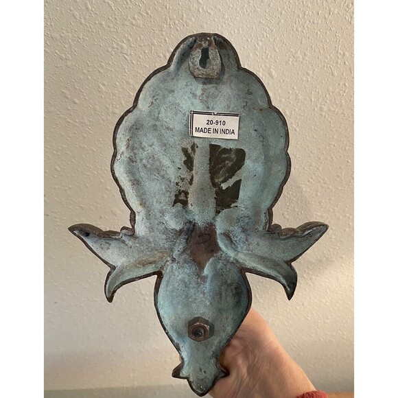 Vintage Set of 2 Metal Single Candle Wall Sconces Used Item - Picture 8 of 10